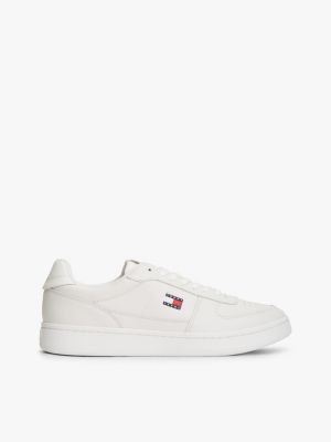 Tommy Jeans Archive Leather Sneaker, Ecru