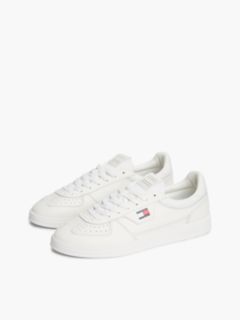 Tommy Jeans Leather Mix Skater Sneaker — Ecru 2