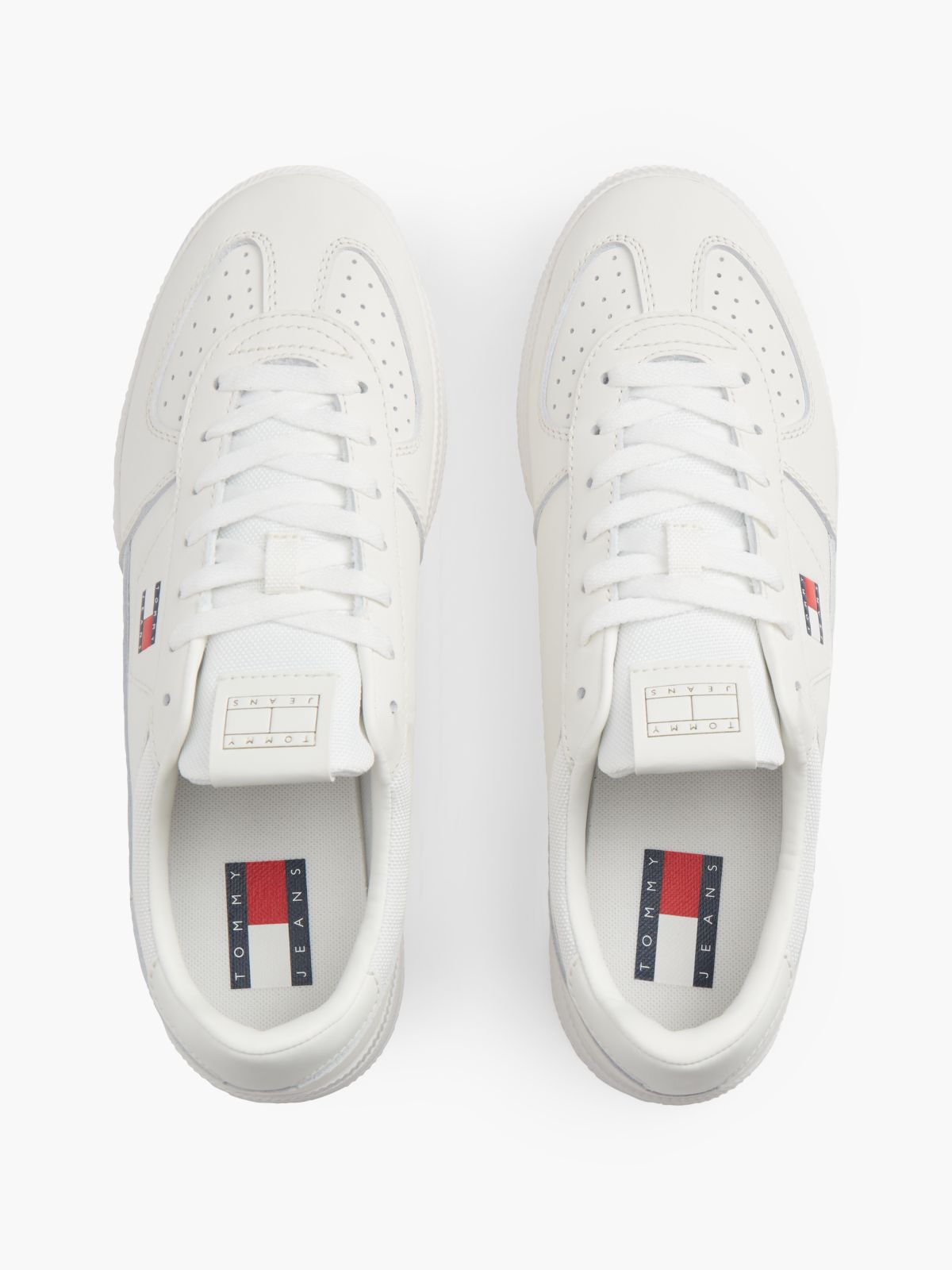 Tommy Jeans Leather Mix Skater Sneaker — Ecru
