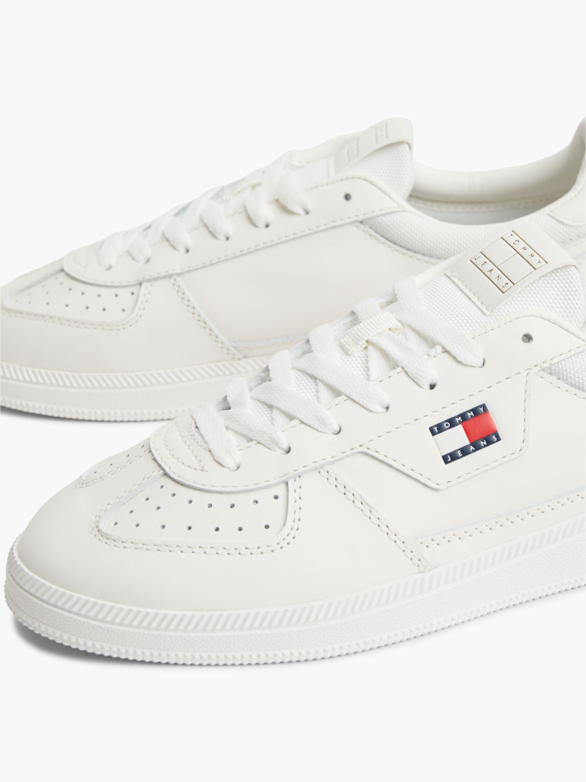 Tommy Jeans Leather Mix Skater Sneaker — Ecru