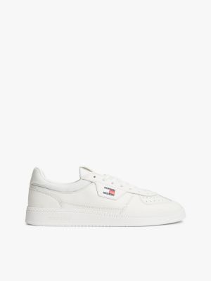 Tommy Jeans Leather Mix Skater Sneaker, Ecru