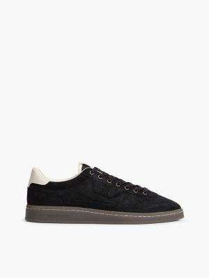 Tommy Jeans Suede Court Sneaker, Black
