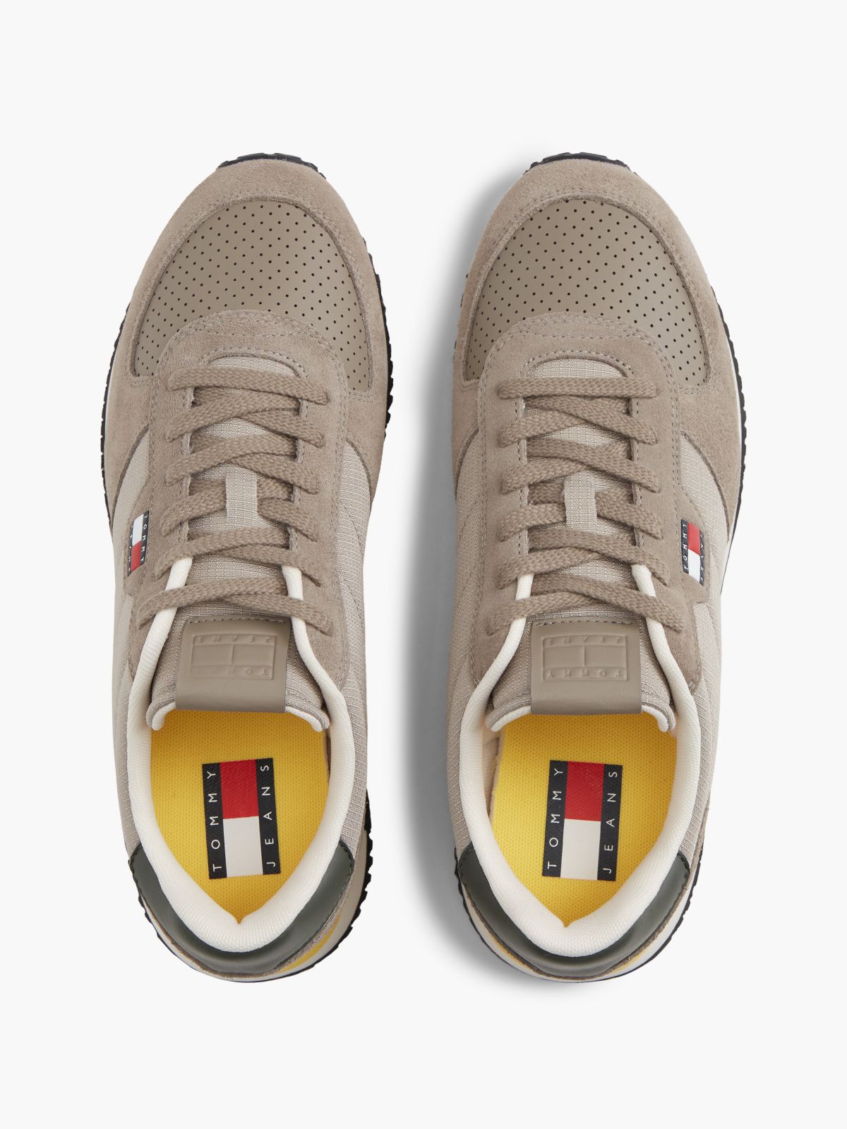 Tommy Jeans Low-Top Runner Sneaker — Taupe Clay / Pewter Green