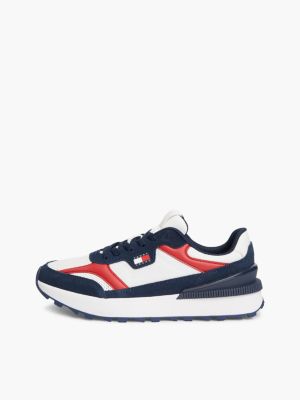 Мужские кроссовки Tommy Jeans Mixed-Media Runner, цвет: Белый / Синий — фото 7