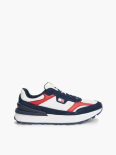 Tommy Jeans Mixed-Media Runner Sneaker — Red White & Blue 1