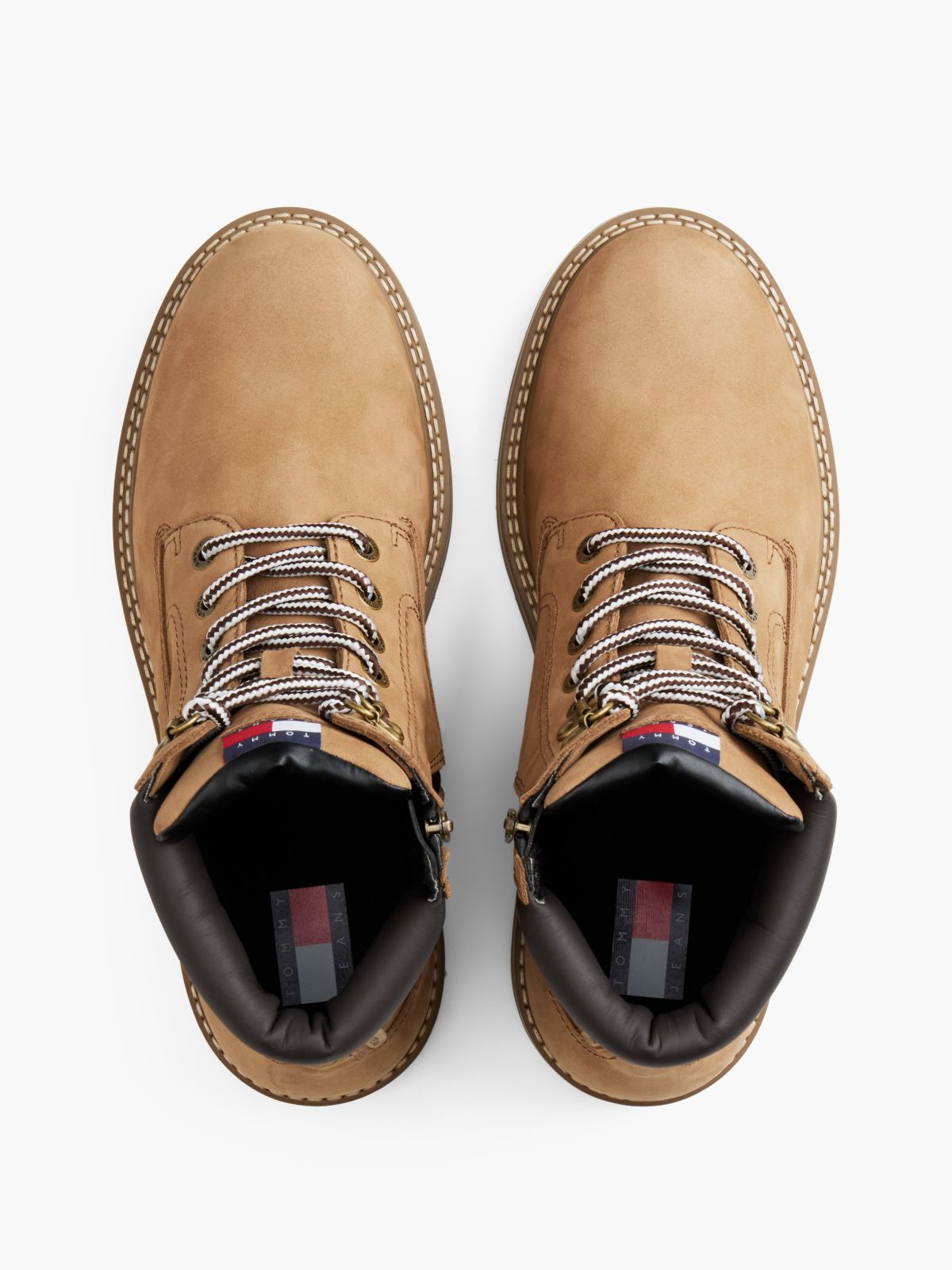 Tommy Jeans Archive Leather Outdoor Boot — Warm Khaki