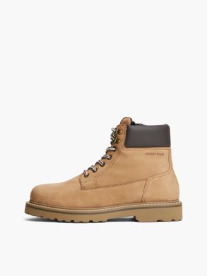 Мужские ботинки Tommy Jeans Archive Leather Outdoor Boot, цвет: Тёплый хаки — фото 7