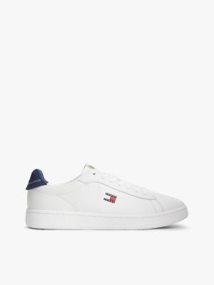 Tommy Jeans Archive Leather Sneaker, Red/White/Blue