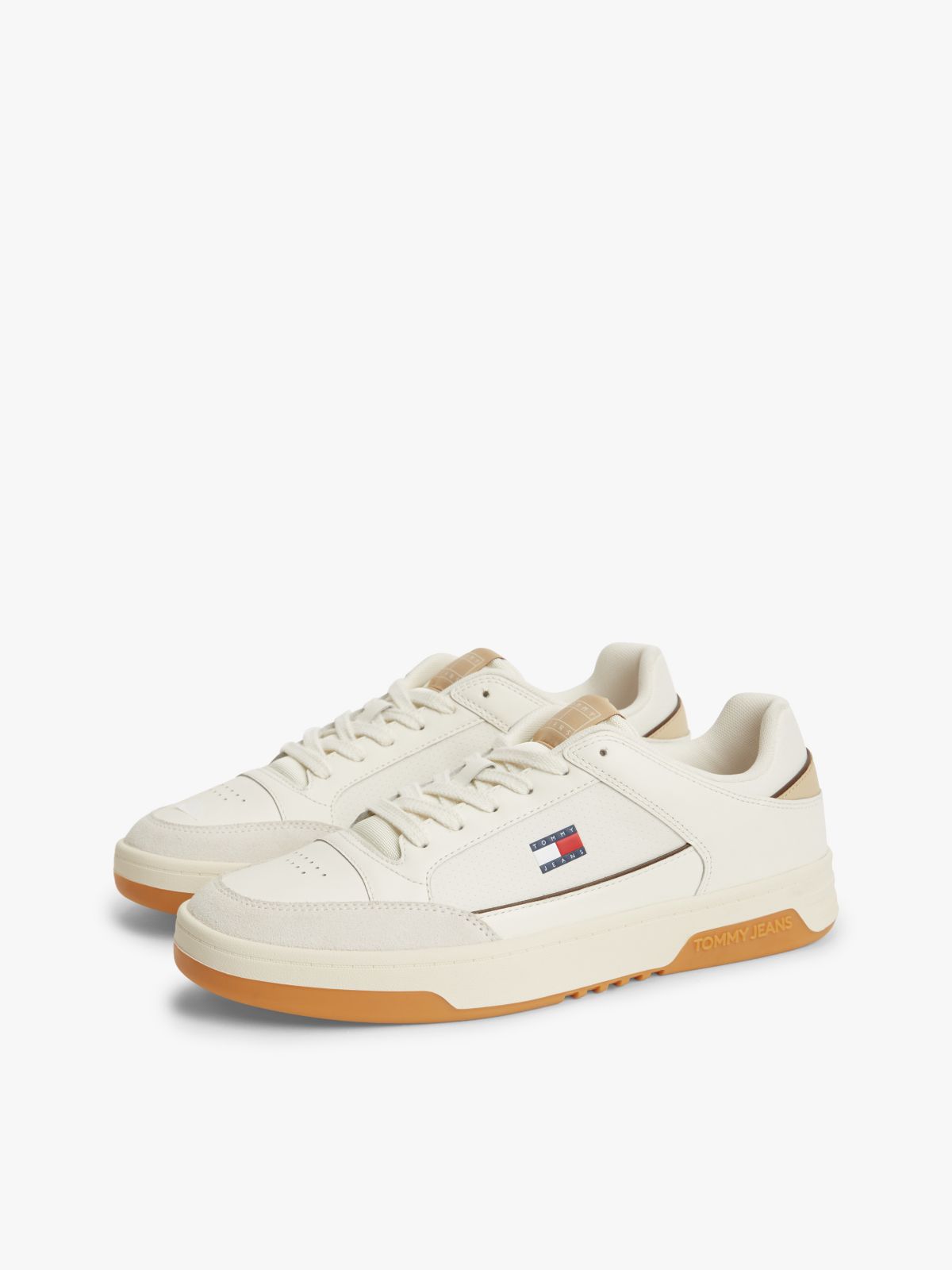 Tommy Jeans Leather Cupsole Sneaker — Ivory