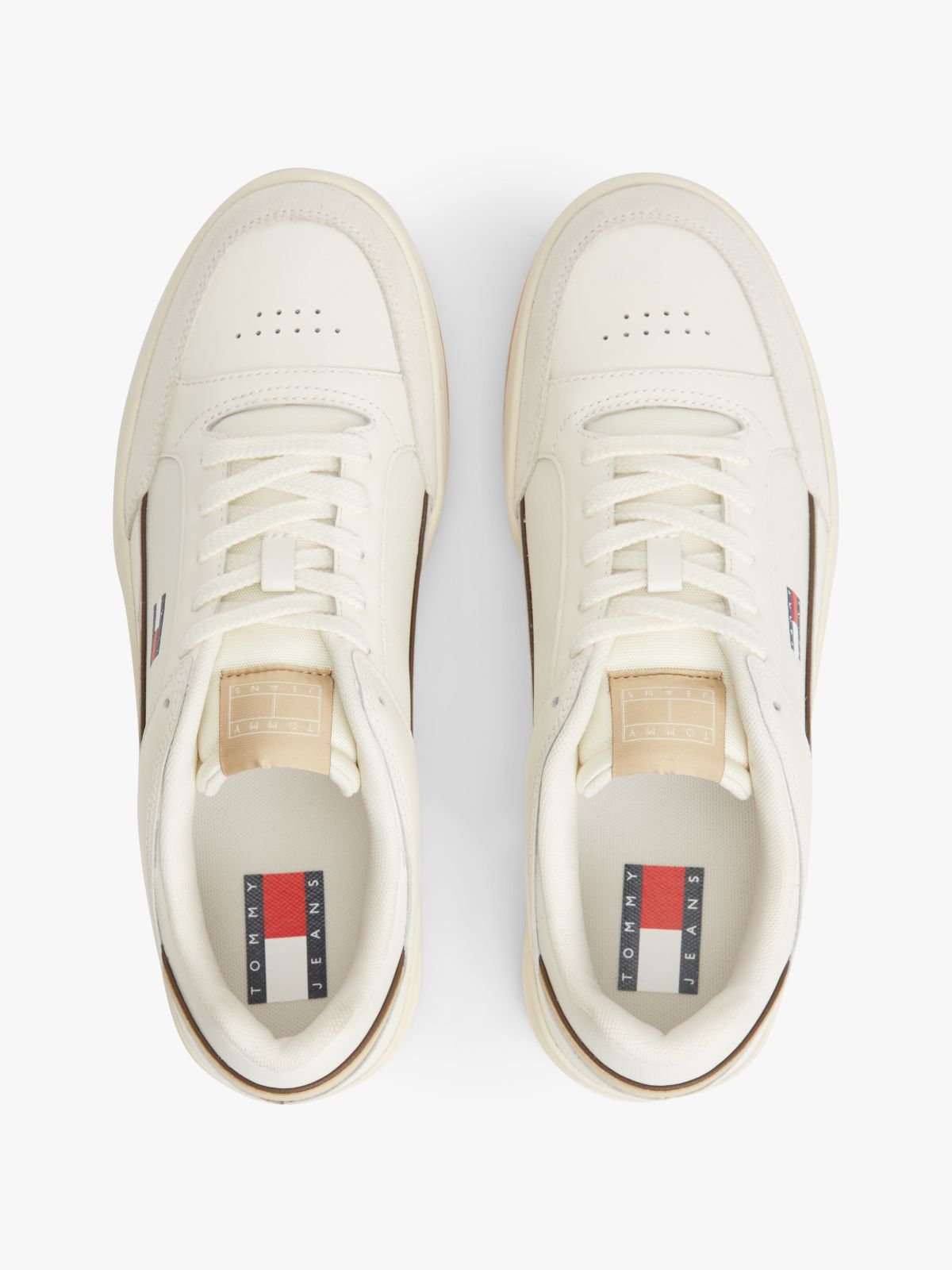 Tommy Jeans Leather Cupsole Sneaker — Ivory