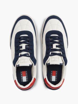 Мужские кроссовки Tommy Jeans Mixed-Leather, цвет: Синий / Слоновая кость — фото 3