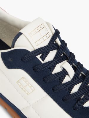 Мужские кроссовки Tommy Jeans Mixed-Leather, цвет: Синий / Слоновая кость — фото 6