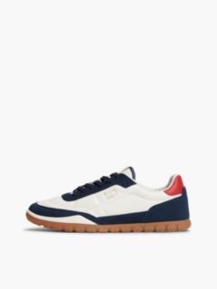 Tommy Jeans Mixed-Leather Sneaker — Dark Blue/Ivory 7