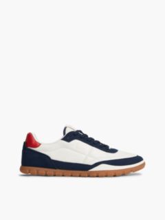 Tommy Jeans Mixed-Leather Sneaker — Dark Blue/Ivory 1