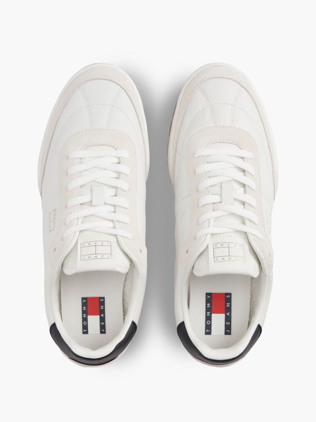 Tommy Jeans Mixed-Leather Sneaker — White