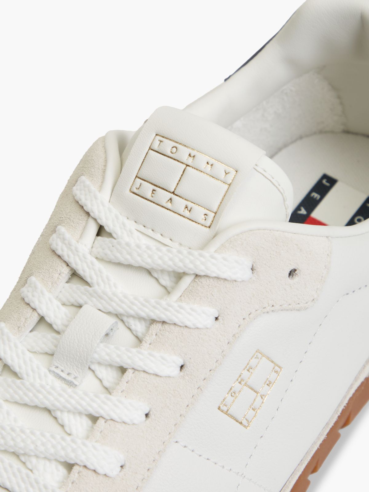 Tommy Jeans Mixed-Leather Sneaker — White