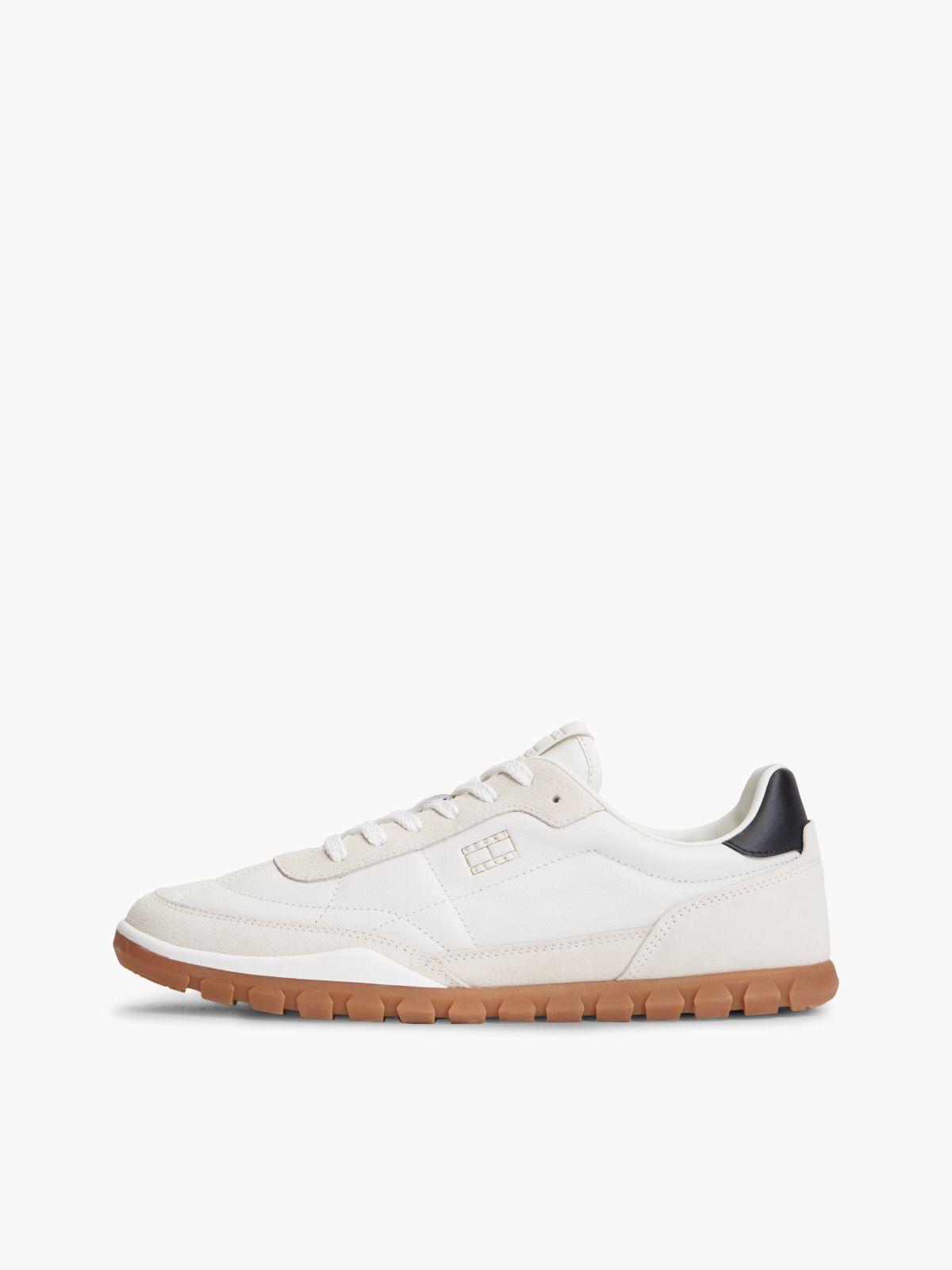 Tommy Jeans Mixed-Leather Sneaker — White
