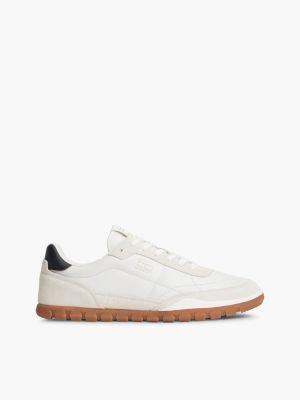 Tommy Jeans Mixed-Leather Sneaker, White