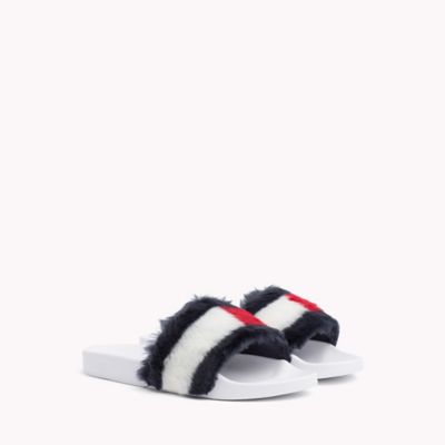 tommy hilfiger fur slides