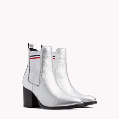 tommy hilfiger silver boots