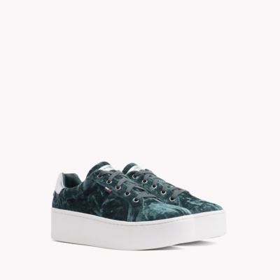 tommy hilfiger velvet sneakers