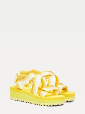 tommy hilfiger yellow sandals