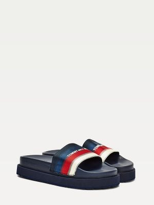 tommy jeans flag slides women's