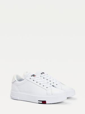 tommy hilfiger icon stripe leather sneaker