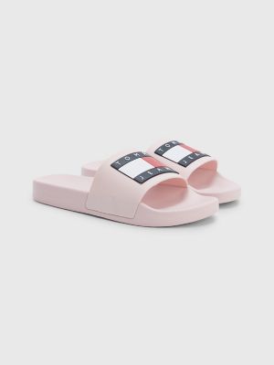 Tommy hilfiger flag shop pool slides women's