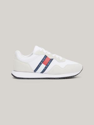 TJ Mixed Texture Suede Runner Sneaker, White