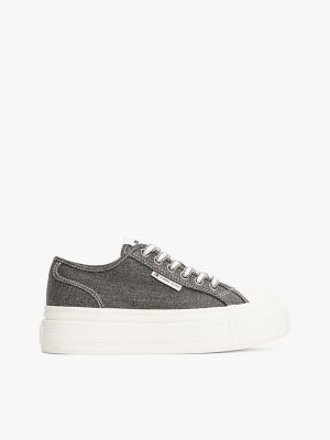 Tommy Jeans Denim Platform Sneaker, Black