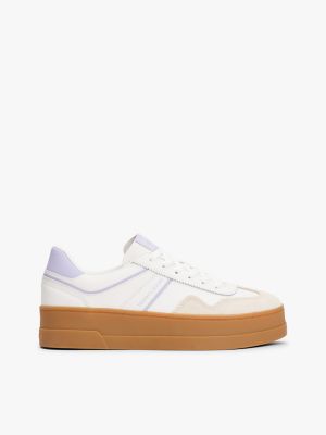 Tommy Jeans Low-Top Platform Sneaker, Ecru / Amethyst