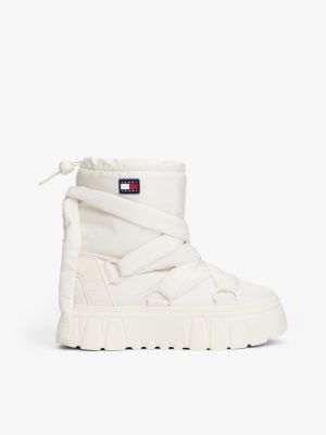 Tommy Jeans Water-Repellent Snow Boot, Ivory