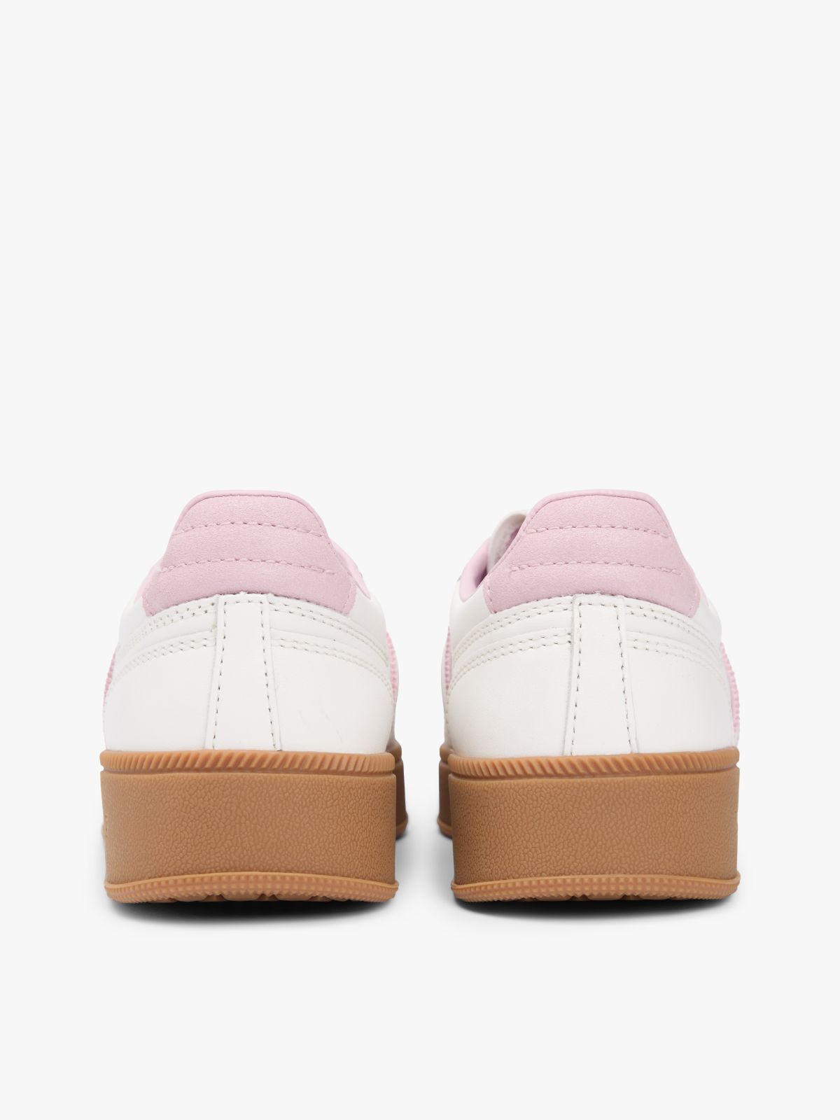 Tommy Jeans Leather Flatform Sneaker — Ecru / Hawaii Orchid