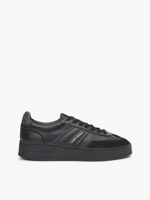 Tommy Jeans Leather Flatform Sneaker, Black / Silver