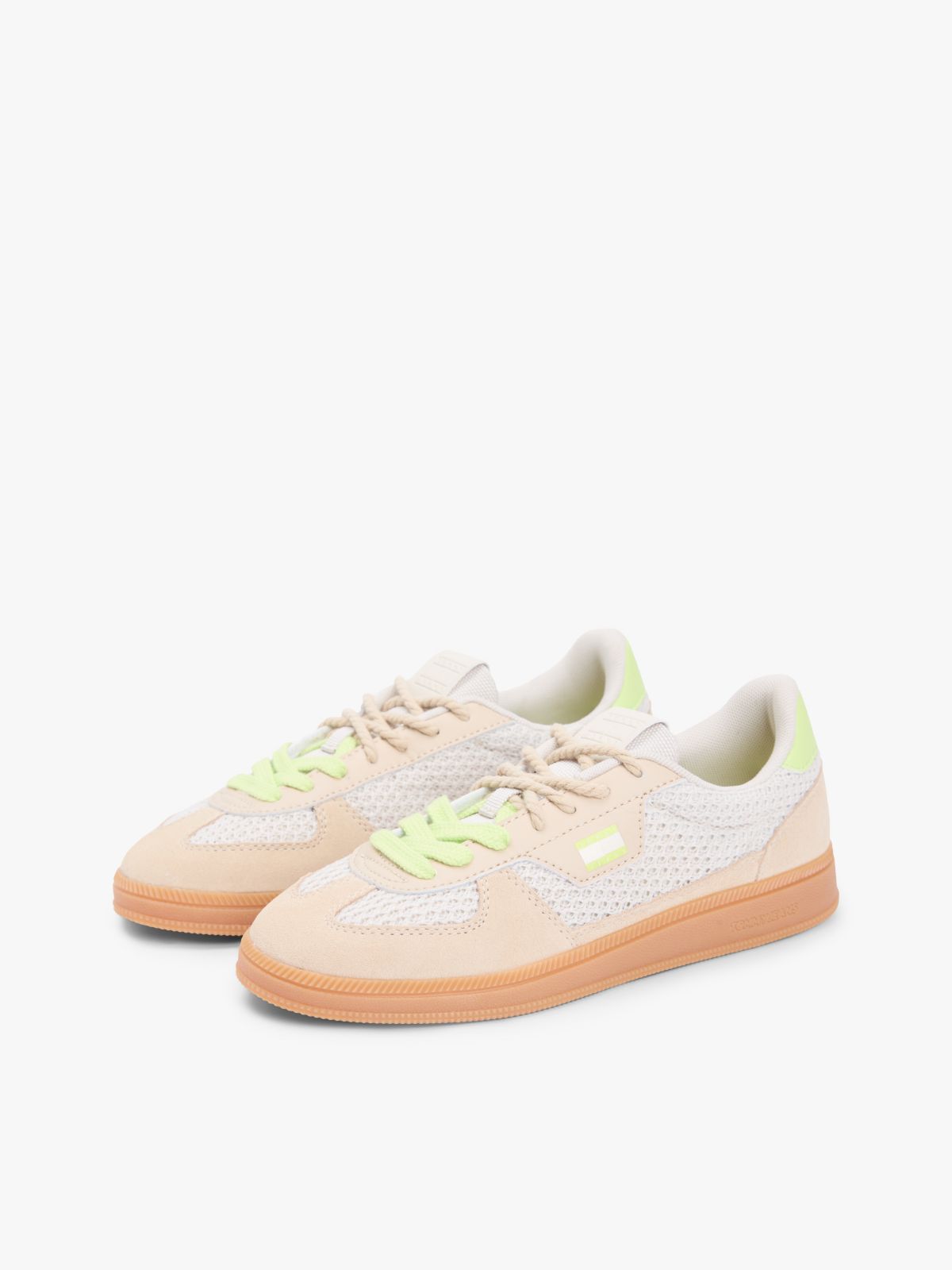 Tommy Jeans Knit Skater Sneaker — White Clay/Lime Essence