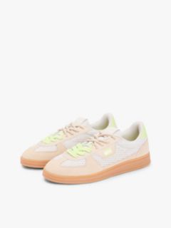 Tommy Jeans Knit Skater Sneaker — White Clay/Lime Essence 2