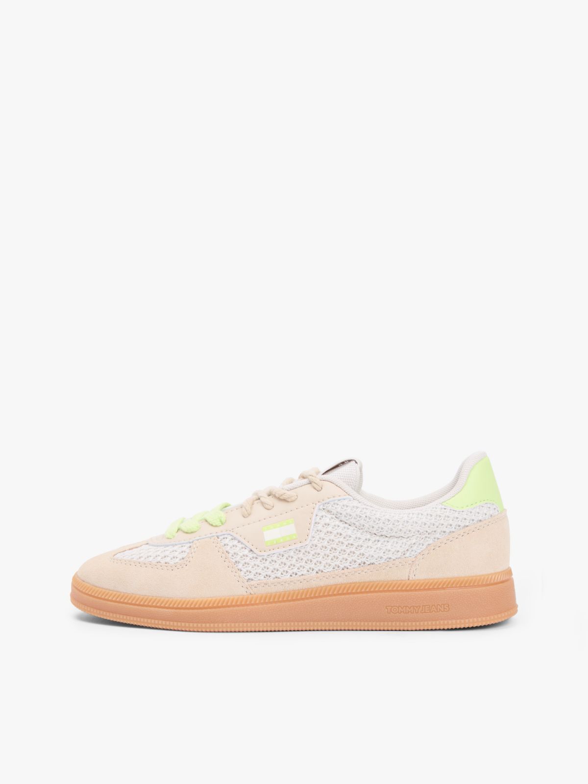 Tommy Jeans Knit Skater Sneaker — White Clay/Lime Essence