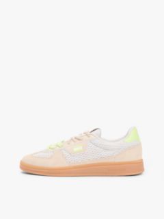 Tommy Jeans Knit Skater Sneaker — White Clay/Lime Essence 7