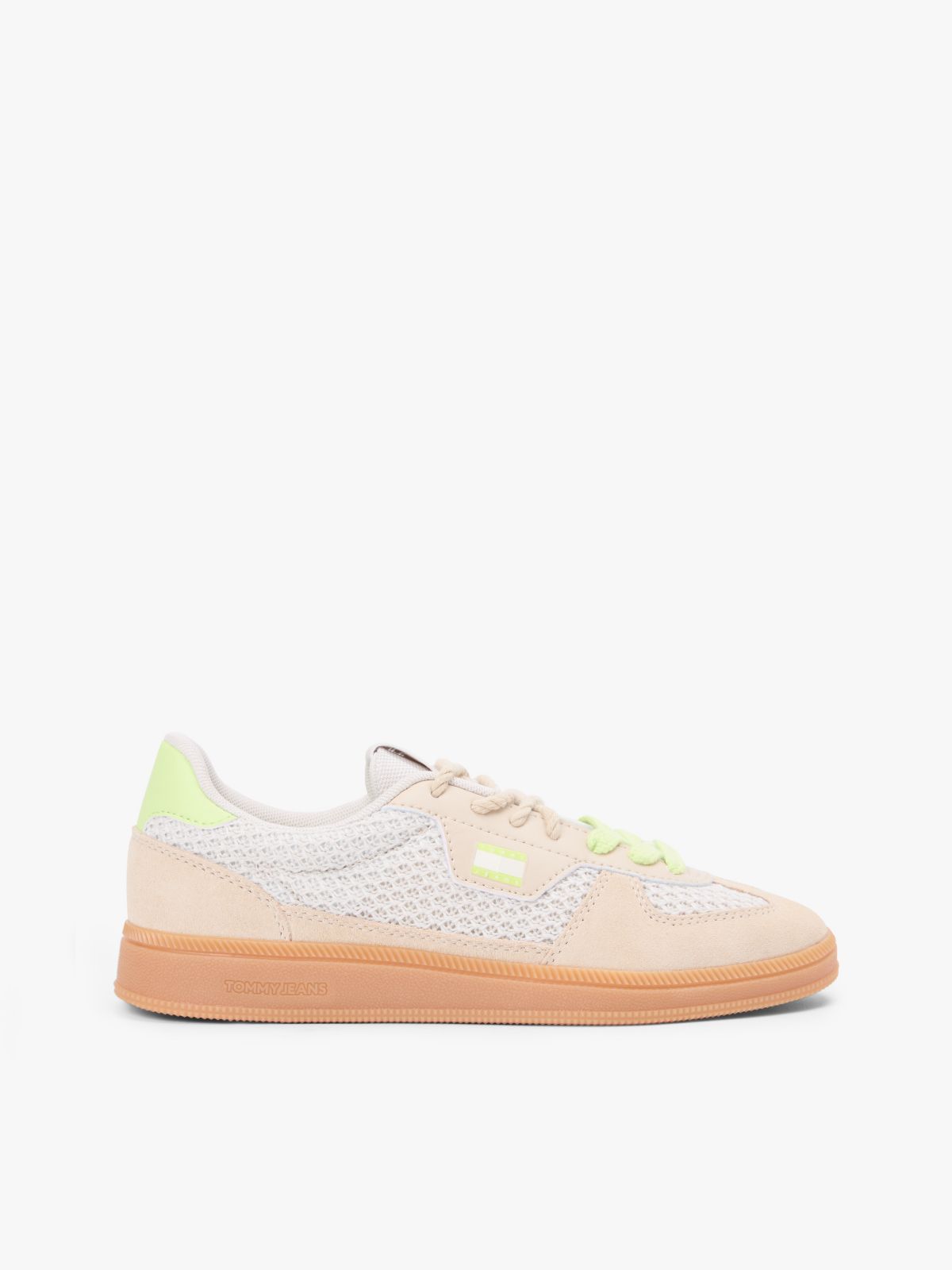 Tommy Jeans Knit Skater Sneaker — White Clay/Lime Essence