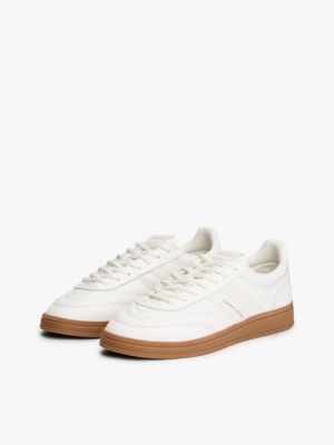 Tommy Hilfiger Women's Tommy Jeans Leather Skater Sneaker - Ecru - US 9 / EU 40