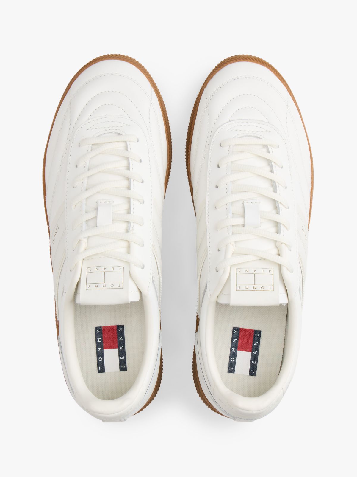 Tommy Jeans Leather Skater Sneaker — Ecru