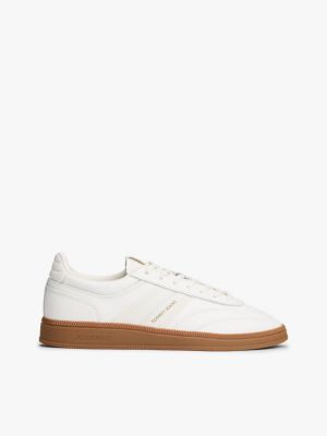 Tommy Jeans Leather Skater Sneaker, Ecru