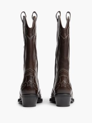Женские ботинки Tommy Hilfiger Tommy Jeans Leather Cowboy Boot, цвет: Глубокий коричневый — фото 4