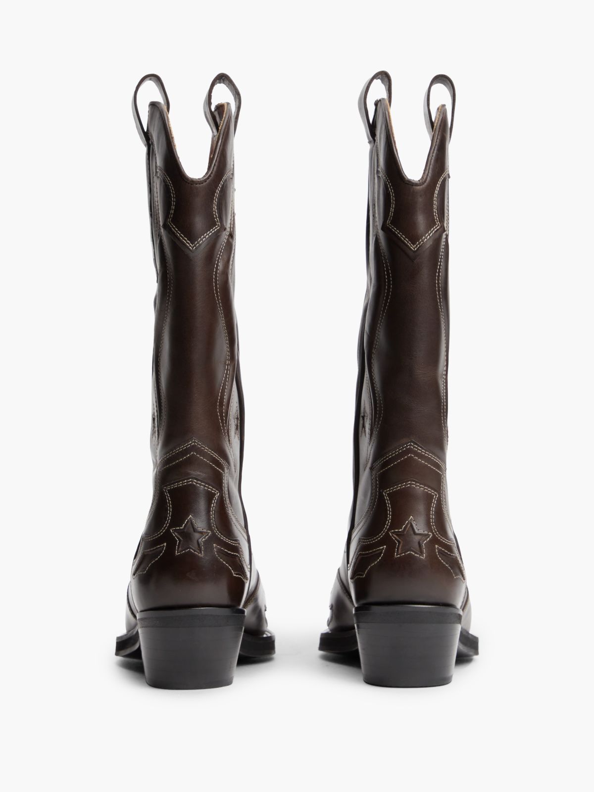 Tommy Jeans Leather Cowboy Boot — Deep Brown