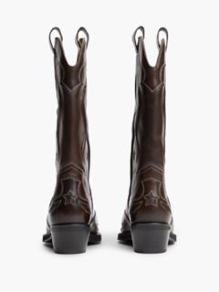Tommy Jeans Leather Cowboy Boot — Deep Brown 4
