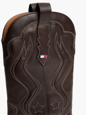 Женские ботинки Tommy Hilfiger Tommy Jeans Leather Cowboy Boot, цвет: Глубокий коричневый — фото 6