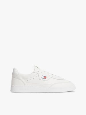 Tommy Jeans Leather Court Sneaker, Ecru