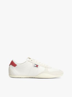 Tommy Jeans Leather Ballet Sneaker, Red/White/Blue