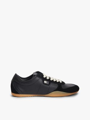 Tommy Jeans Leather Ballet Sneaker, Black